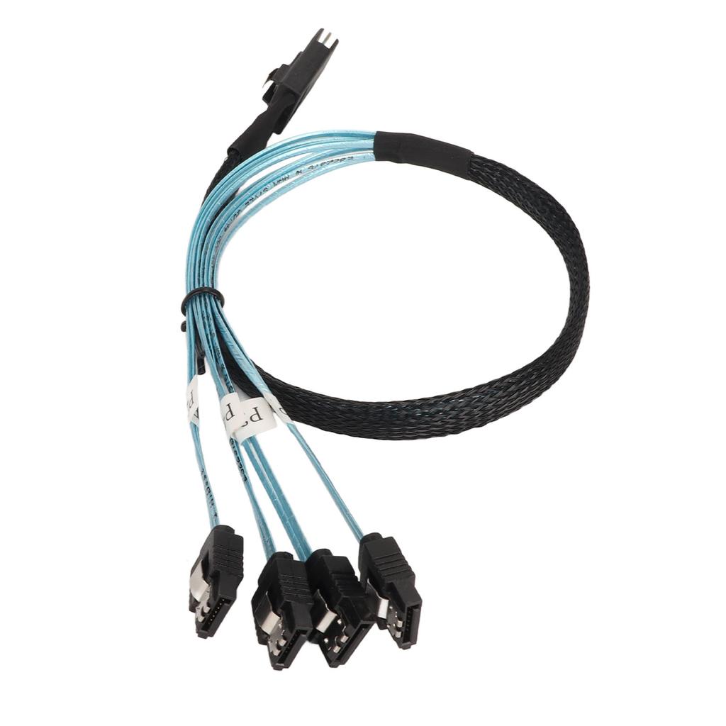 Mini SAS na 4 SATA kabel 7pin 12Gbps pocínovaná měď pozlacený kontakt SFF 8087 na 4SATA kabel