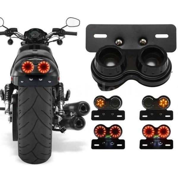 Univerzální motocyklové upravené LED světlo Zadní světlo Směrová světla Automobil Zadní brzdová světla Závodní blikající světlo