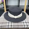 Light luxury Internet celebrity French small straw woven flat top flat brim straw hat women's summer travel simple sun protection holiday visor