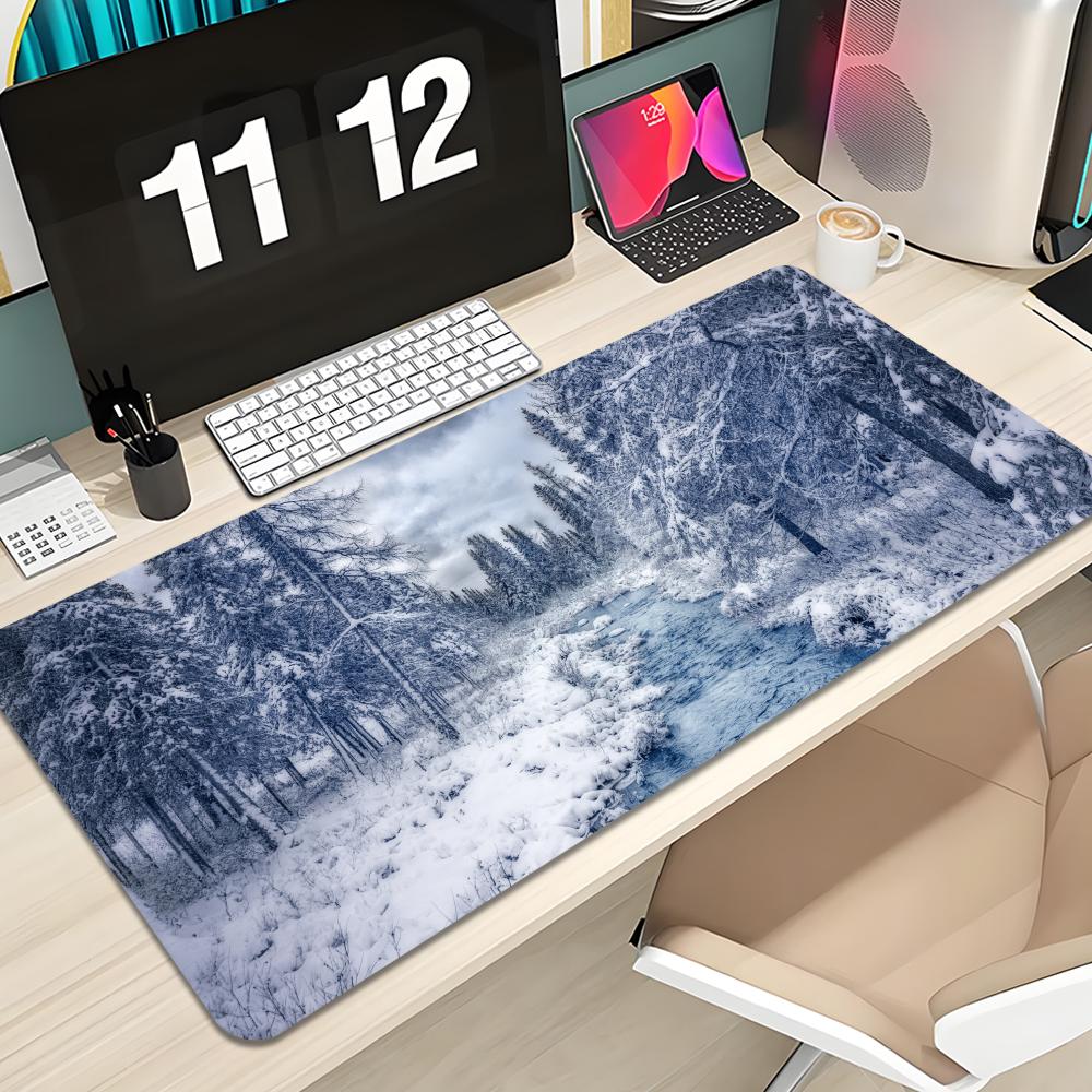 Forest Snow Scene Mouse Pad Keyboard Mousepad large X mm Desk Mat PC Gamer Office Carpet Home Table pad