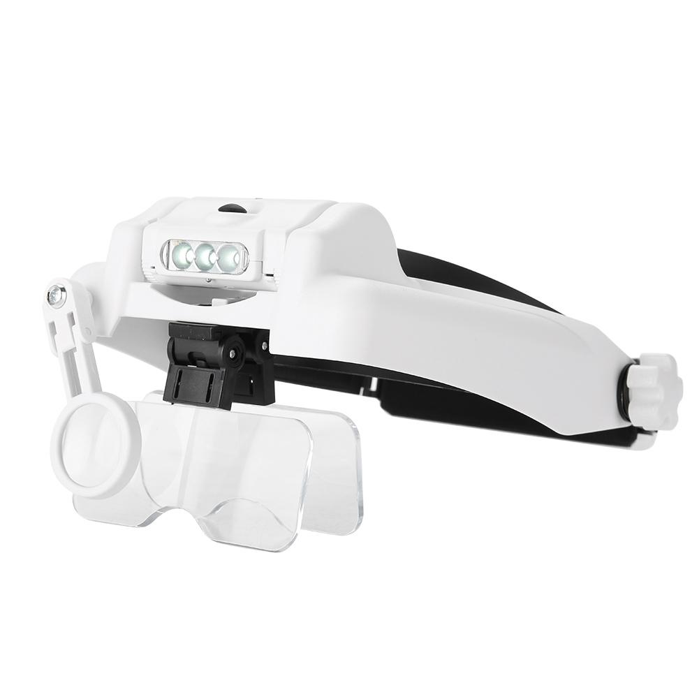 USB-Aufladung 3 LED-Leuchten Headset-Lupe Schmuck Uhren Reparaturwerkzeug Lupe