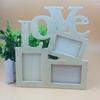 Family Art 3 In 1 Love  Rahmen Heart Shape Picture Holder Wooden Photo Frame