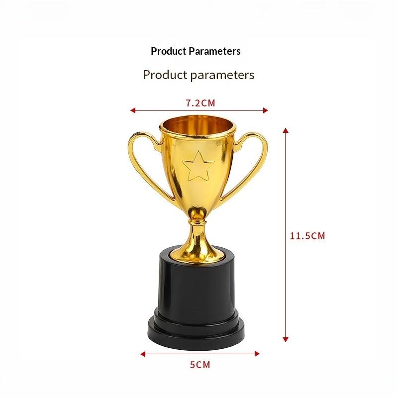 2Pcs Plastic Trophy Small Size Trophy Model Award Trophies Plastic Material Pentagram Star Award Cup Kids Party