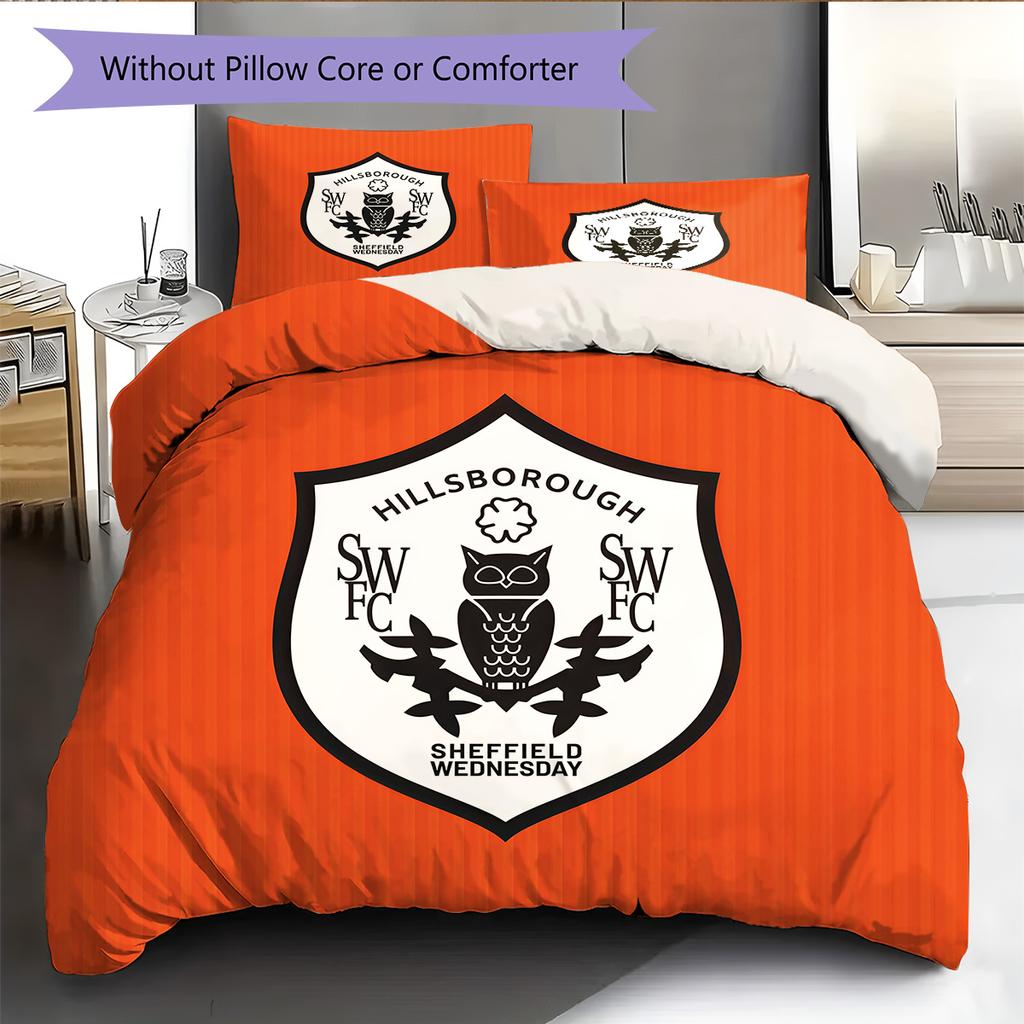 Sheffield Wednesday Pattern Bedding Quilt Set  Home Decoration  Gift (1 * Duvet Cover + 2 * Pillowcase  Without Core)