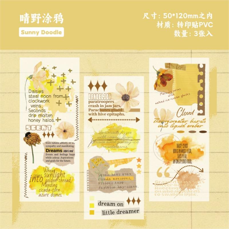 Plant Pattern Transfer Sticker For Diy Journal Notebook Decoration