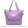 Foldable Travel Bag with Wet/Dry Separation, Quilted Design, Large Capacity, Multiple Compartments, Zipper Closure