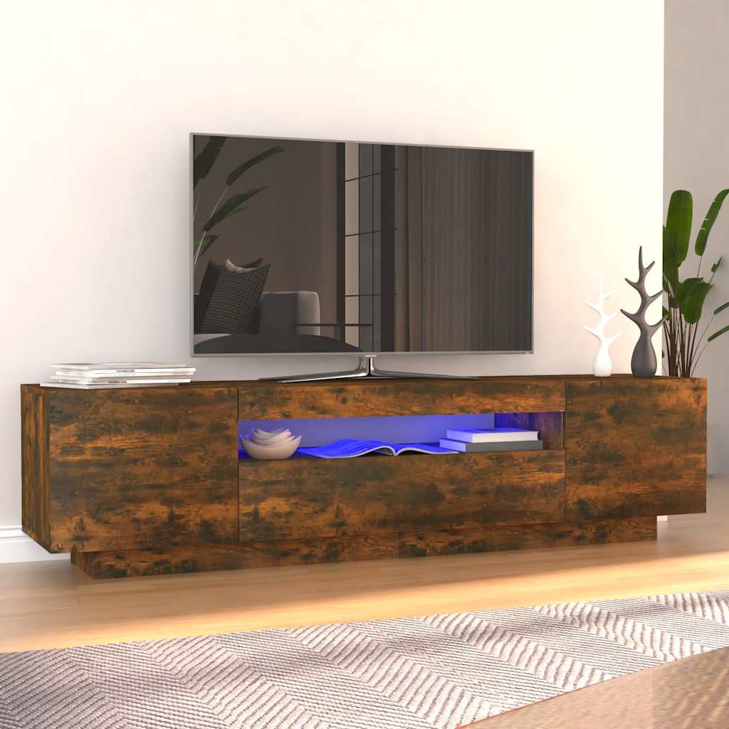 Vidaxl TV-Schrank mit LED-Beleuchtung, Räuchereiche, 160x35x40 cm
