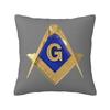 Custom Freemason Evil Eye Symbol Throw Pillow Covers Masonic Mason Chair Cushion Cover Square Pillowcase