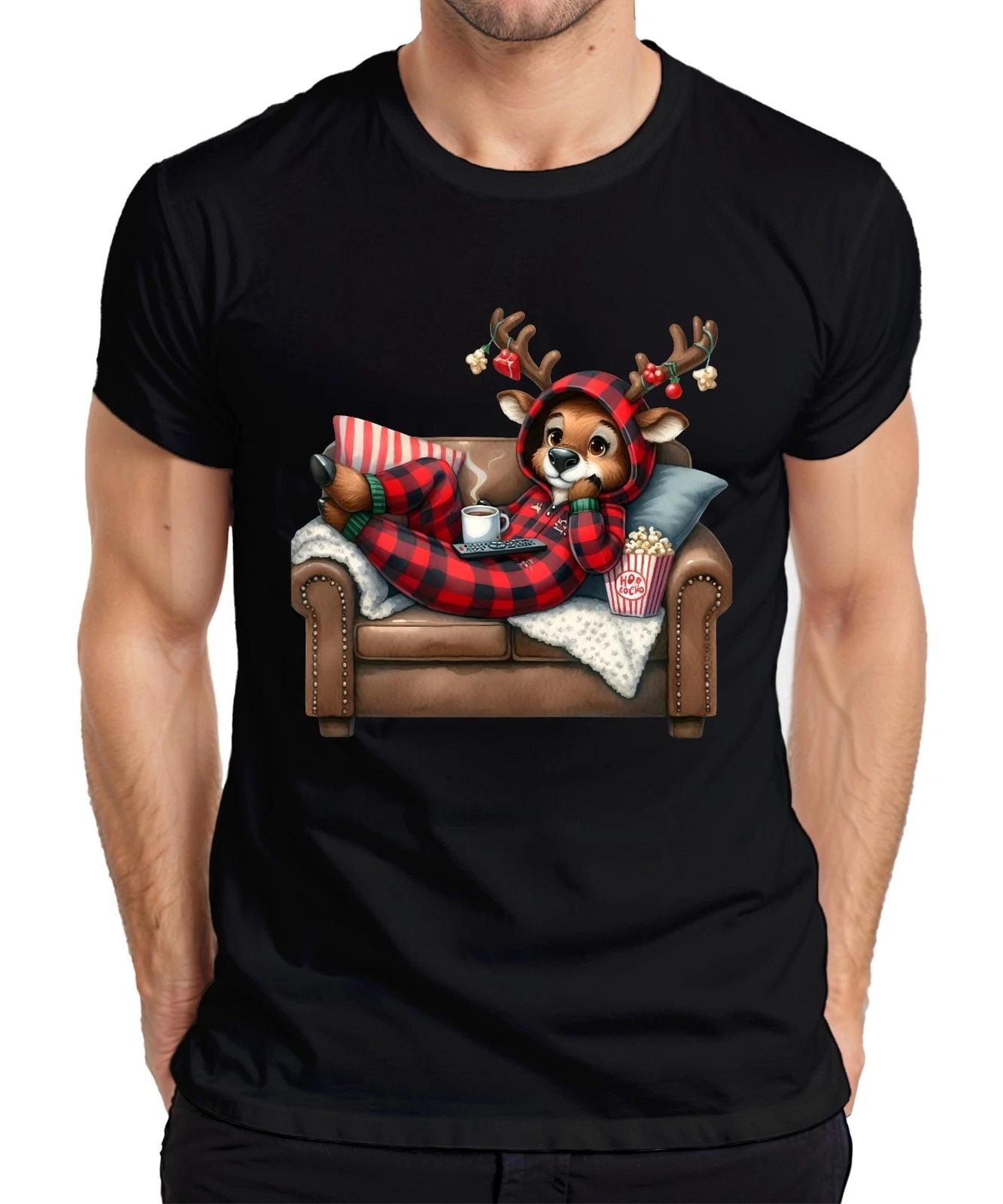 Rentier Weihnachten Kuschelig Buffalo Karo Onesie Filmabend Herren T-Shirt M