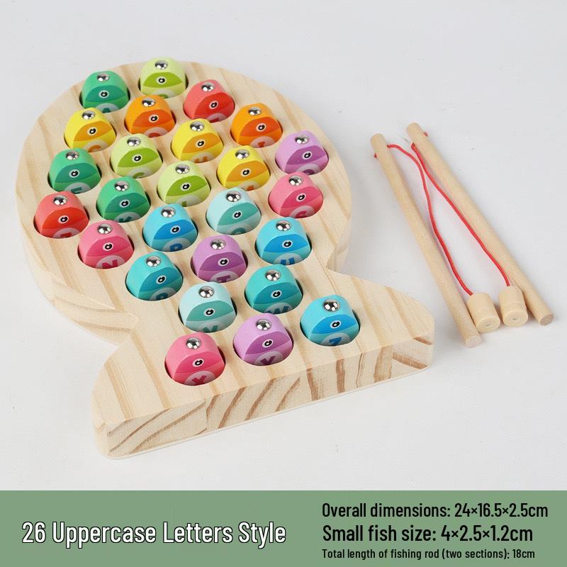 Wooden Magnetic Fishing Puzzle: Interactive Counting & Alphabet Game for Kids