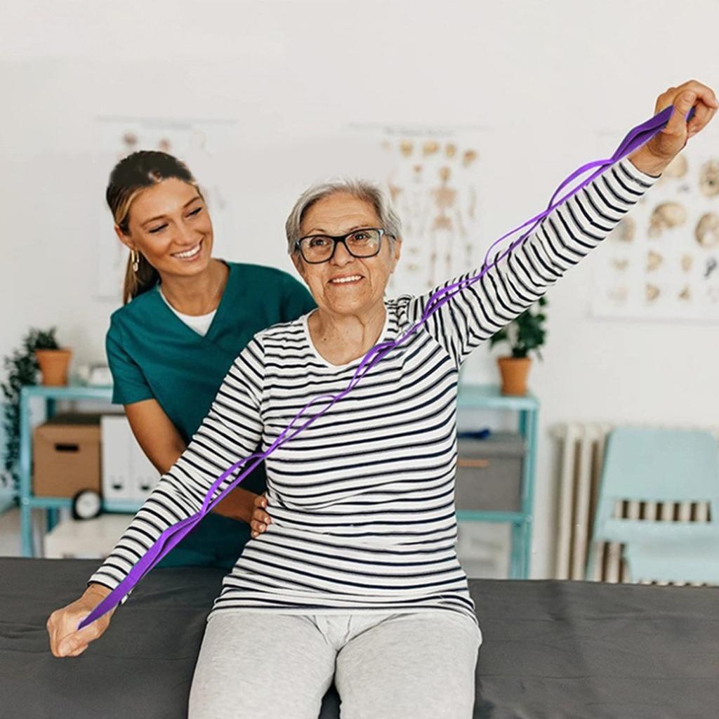 Stretching Strap Yoga Strap for Physical Therapy, 10 Loop Yoga Strap for Stretching Not-Elastic Exercise Stretch Strap