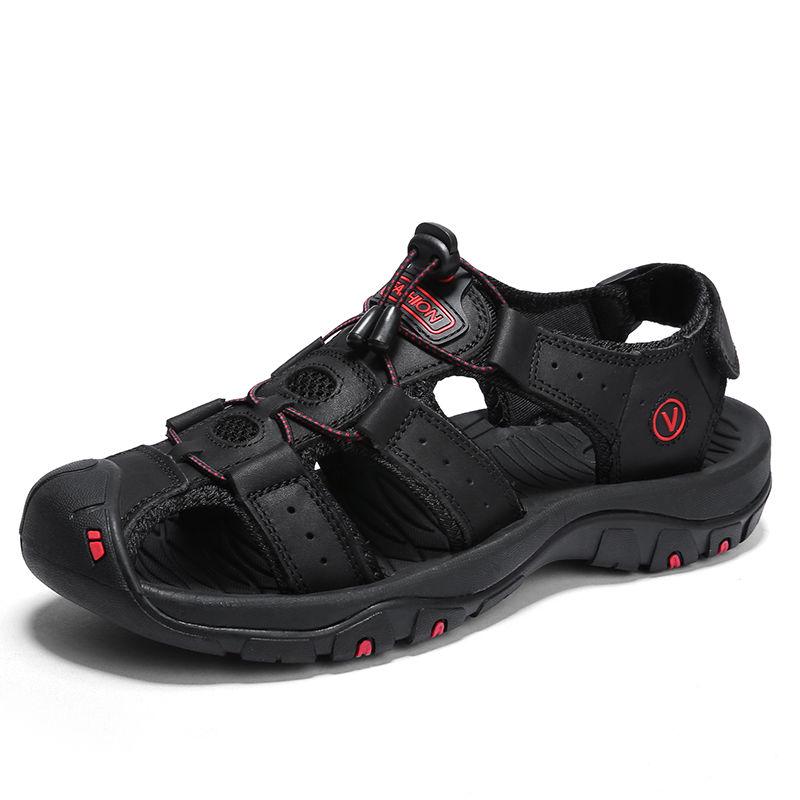 

Классические мужские сандалии, летние мягкие сандалии, удобная мужская обувь, сандалии из натуральной кожи, большие размеры, мягкие мужские римские сандалии для отдыха на природе 38 чёрный