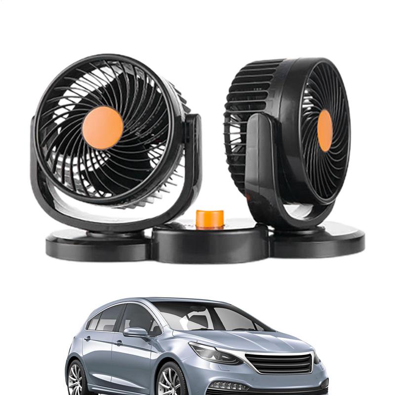 USB Car Fan Double Head Vehicle Fan 24V Adjustable Dashboard Cooling Device With Strong Wind Low Noise Design For Indoor Outdoor