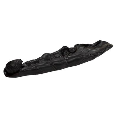 A-ITEM Authentic Incense Holder with Leaf Vein Design, Horizontal Stand, Lotus Design, Indian Incense Sticks, Asian Style, Ceramic, Pottery