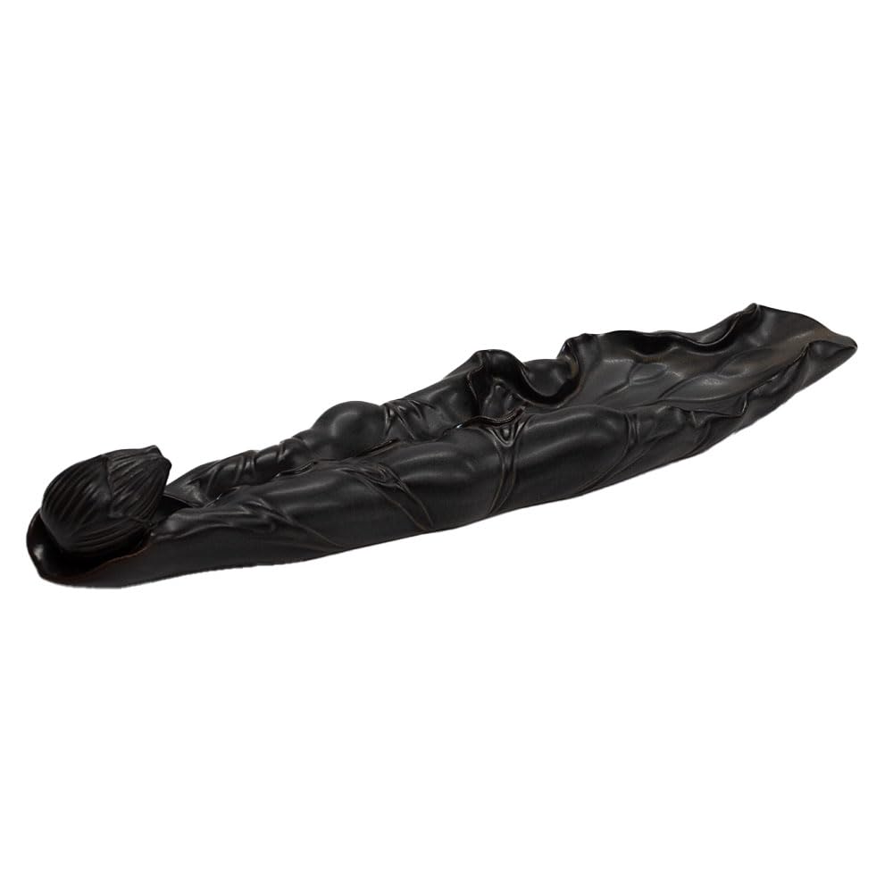 

Authentic Incense Holder with Leaf Vein Horizontal Lotus Indian Incense Asian Pottery A-ITEM Design, Stand, Design, Sticks, Style, Ceramic, бронзовый