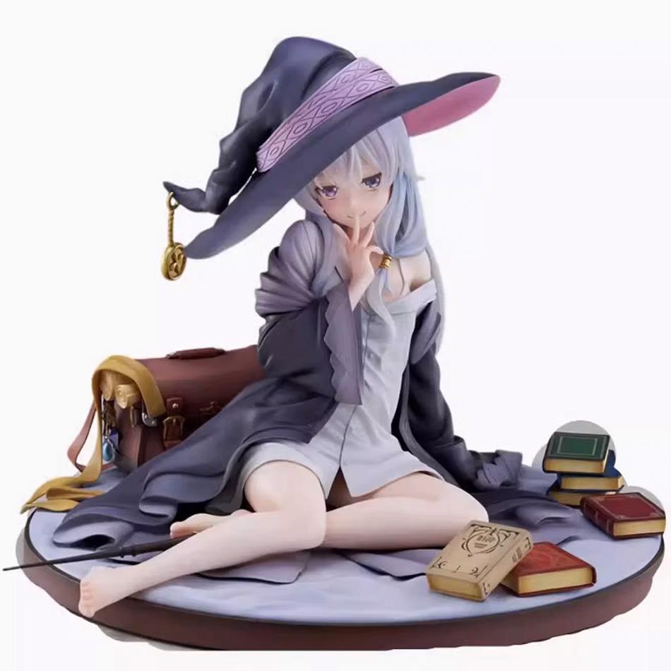 Anime Wandering Witch: The Journey of Elaina Figure Elaina Pajama Sitting Posture Action Figure PVC Model Toys Collection