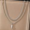 Stainless Steel Heart-Shaped Tassel Pendant Necklace for Women Gold Y-Shaped Clavicle Chain Jewelry