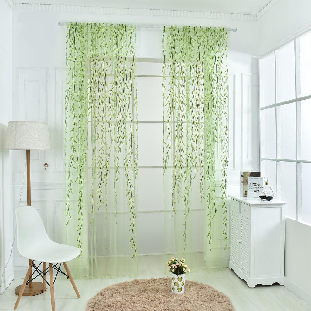 1pc Curtains Cute Gauze Curtains Cozy Panel Drapes for Living Room Porch Nursery Window Decor