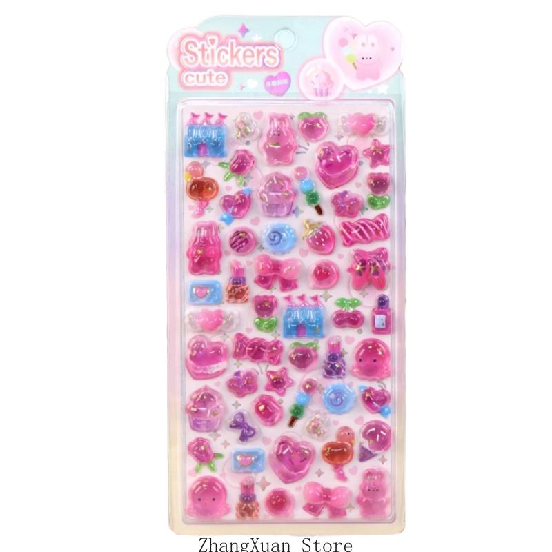

Cartoon 3D Embosseds Sticker for Handmade Journals and Craft Featuring Lovely Animals 3XUF