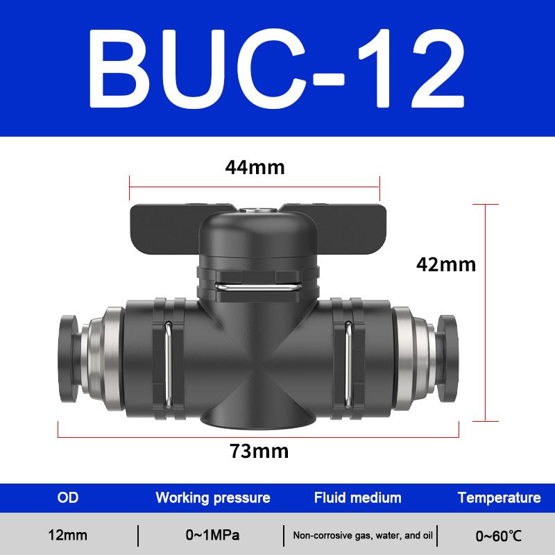 To Turn Switch Manual Ball Current-limiting BUC BTC Series 4mm 6mm Pneumatic Push In Quick Joint Connector Hand Valve