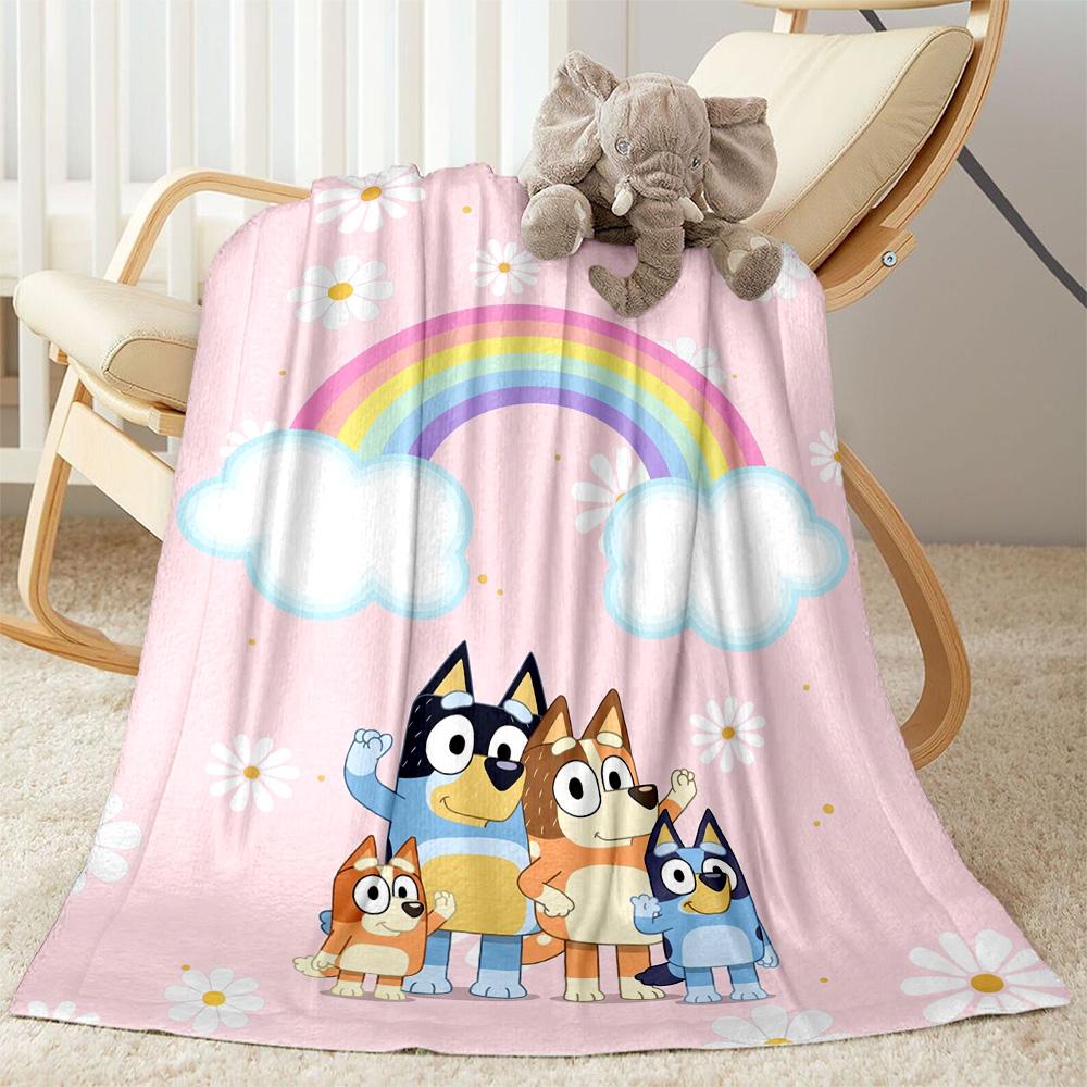 Bluey Family Harmony Blanket Comfortable Suitable for Office Picnics Bed for All Occasions Playful Design Suitable for Gifting Relatives and Friends
