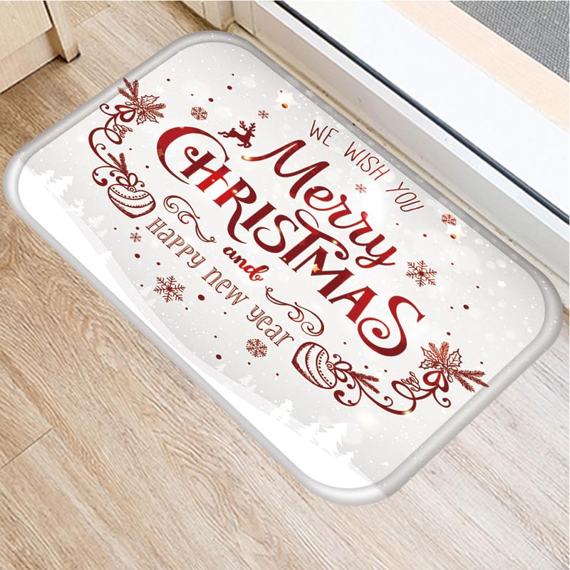 

С Рождеством и Новым годом украшение дома коврик для входной двери ванная комната кухня нескользящий напольный коврик гостиная прихожая ковер 50x80cm