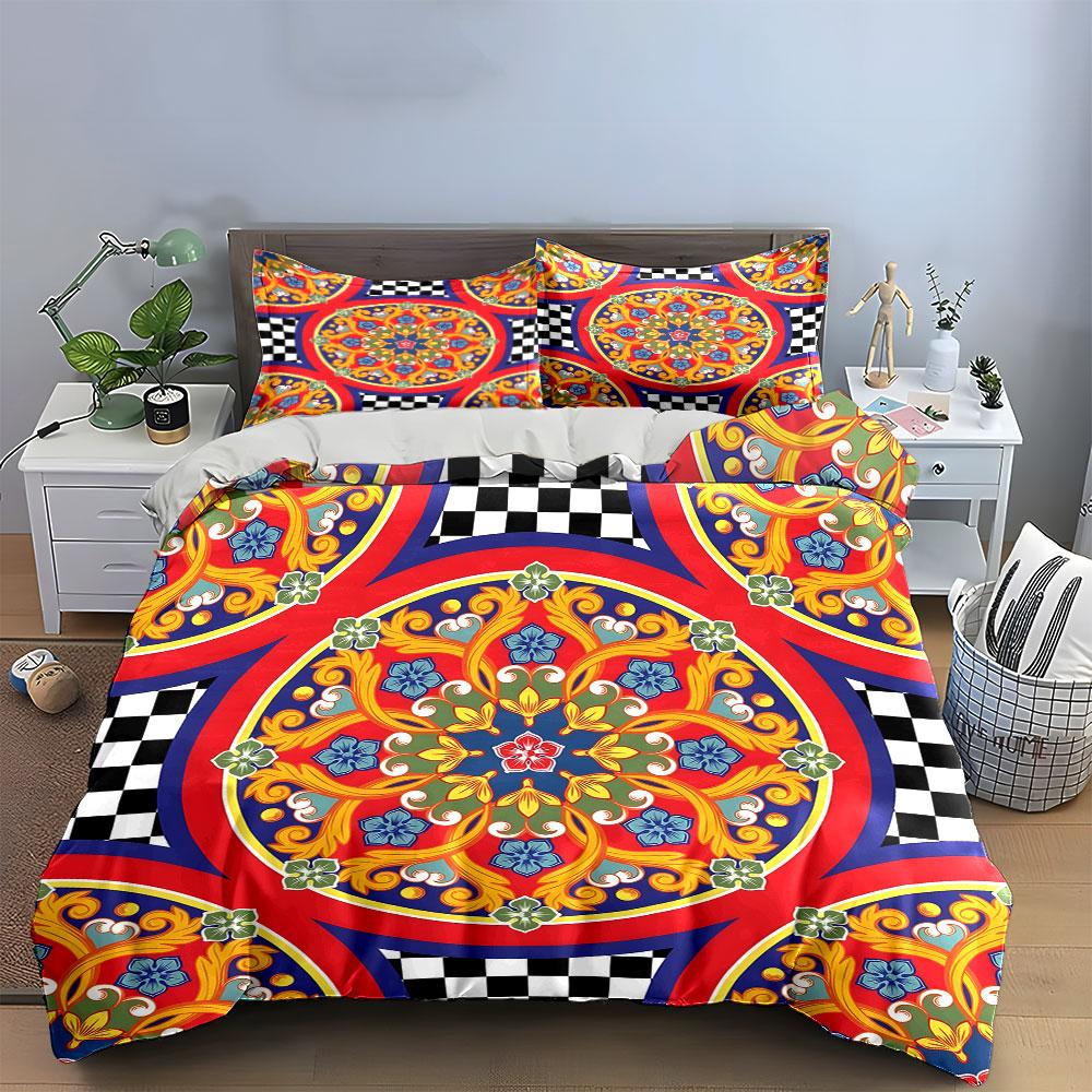 Vivid Retro Floral Symphony. Bedding Sets Duvet Covers Pillowcases(1* Duvet Cover 2* Pillowcases Without Duvet Insert)