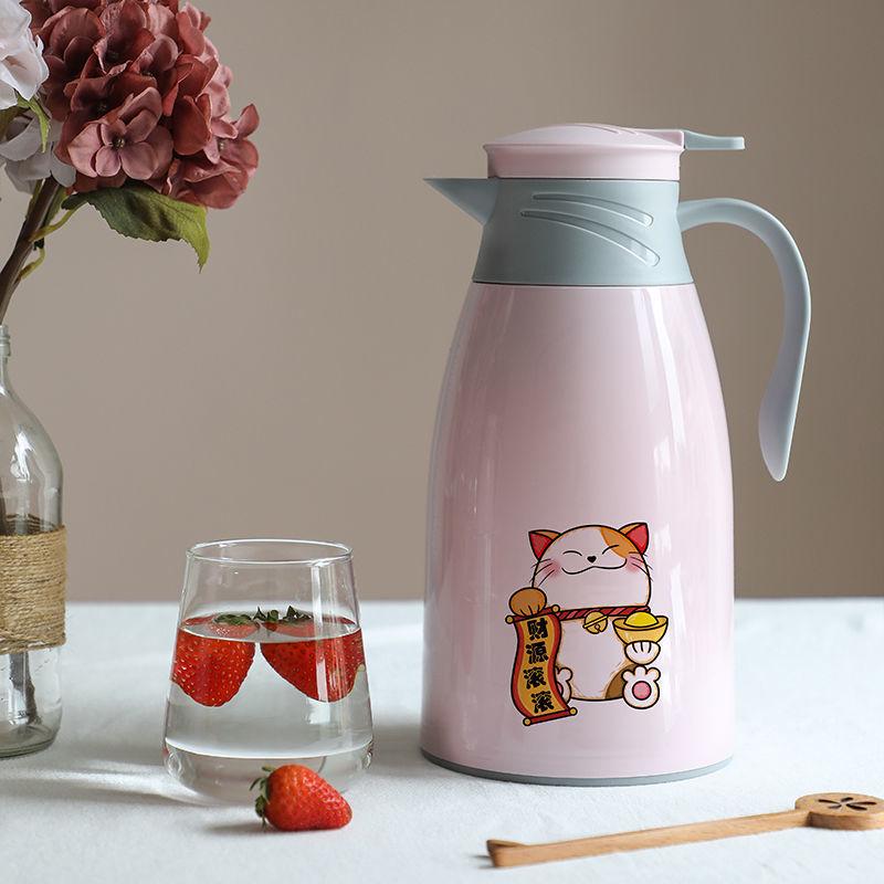 Large Capacity Cat Thermos with Glass Liner - Insulated Kettle for Home and Dorm Use