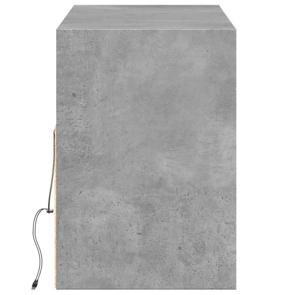 TV Wall Cabinet with LED Lighting Concrete Grey 130 x 31 x 45 cm
