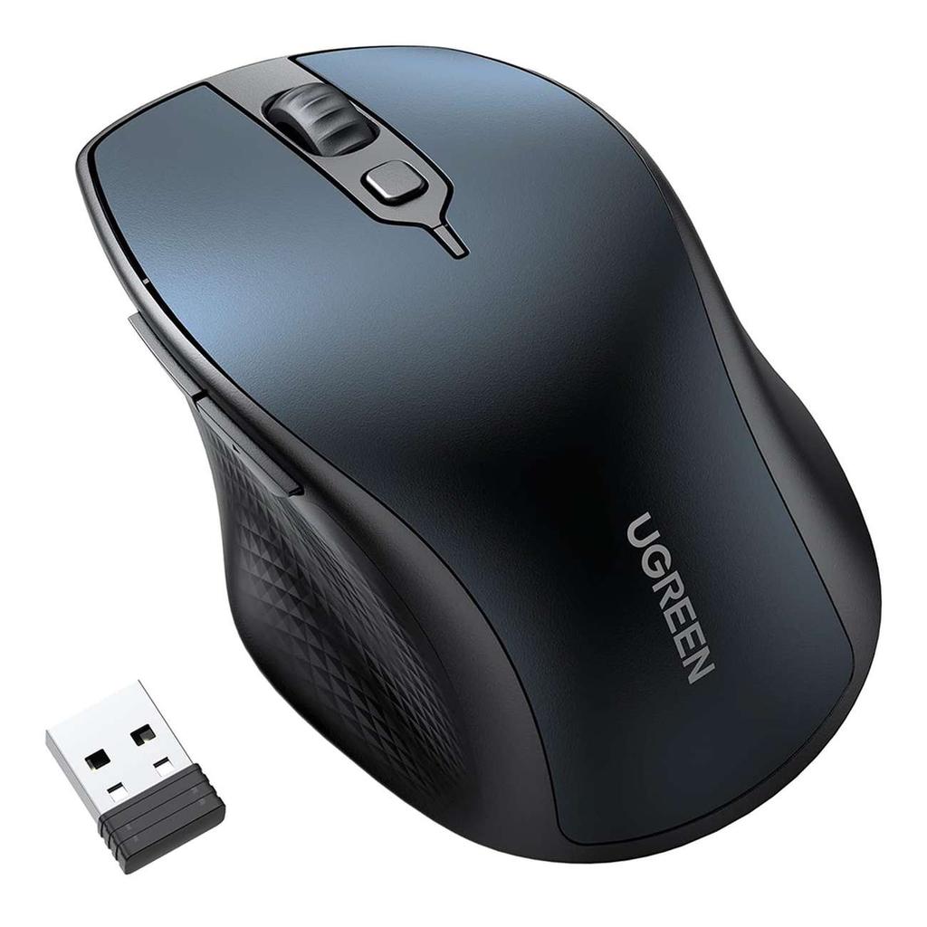 Ugreen MU101 Ergonomic Wireless Bluetooth Mouse - Blue, 2.4 GHz Connection