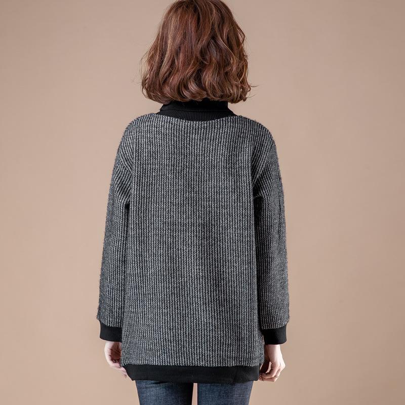 Women S Plus Size Thick Fleece High Neck Pullover Sweatshirt Mid Length