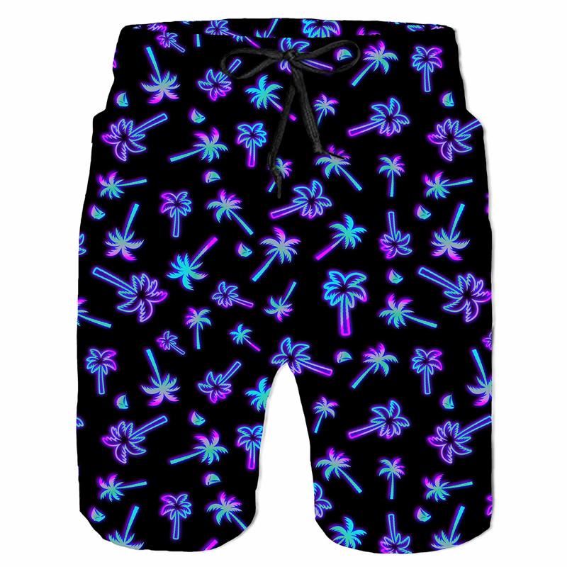 Cartoon Music Colorful Graffiti Beach Shorts Men 3d Print Swim Trunks Summer Surf Board Shorts 80s 90s Street Short Pants