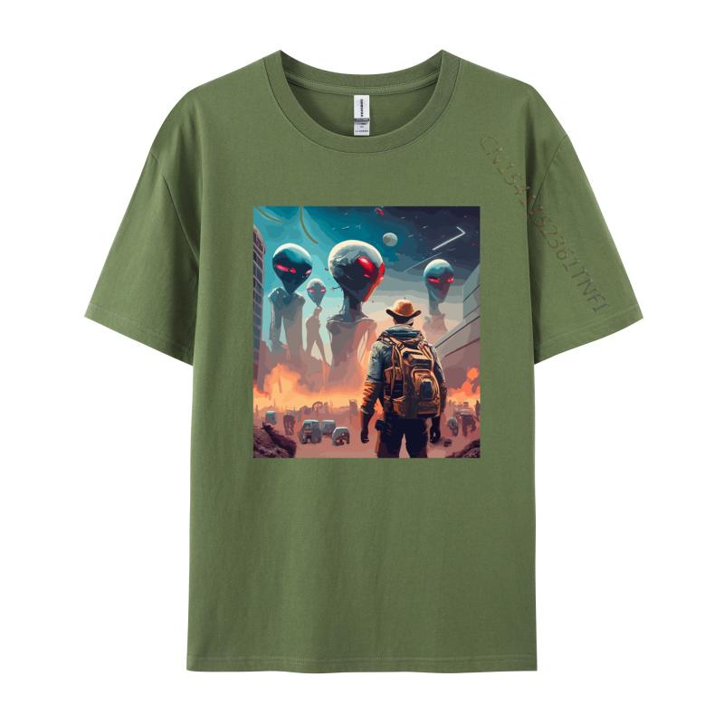 

Alien City TShirt Novelty style Tshirt Street Fashion Animation Print Tshirt Unique Tops Tees Fitted 4XL