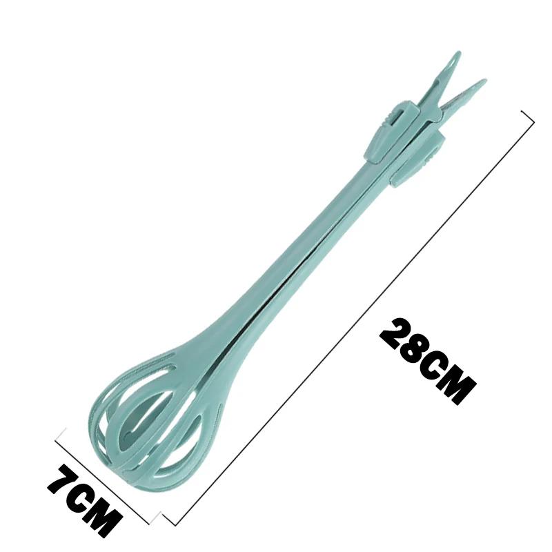 

Многофункциональный венчик для взбивания яиц, венчик для молока, щипцы для пасты, зажимы для еды, миксер, ручная мешалка, кухонный инструмент для выпечки крема, кухонный аксессуар зелёный