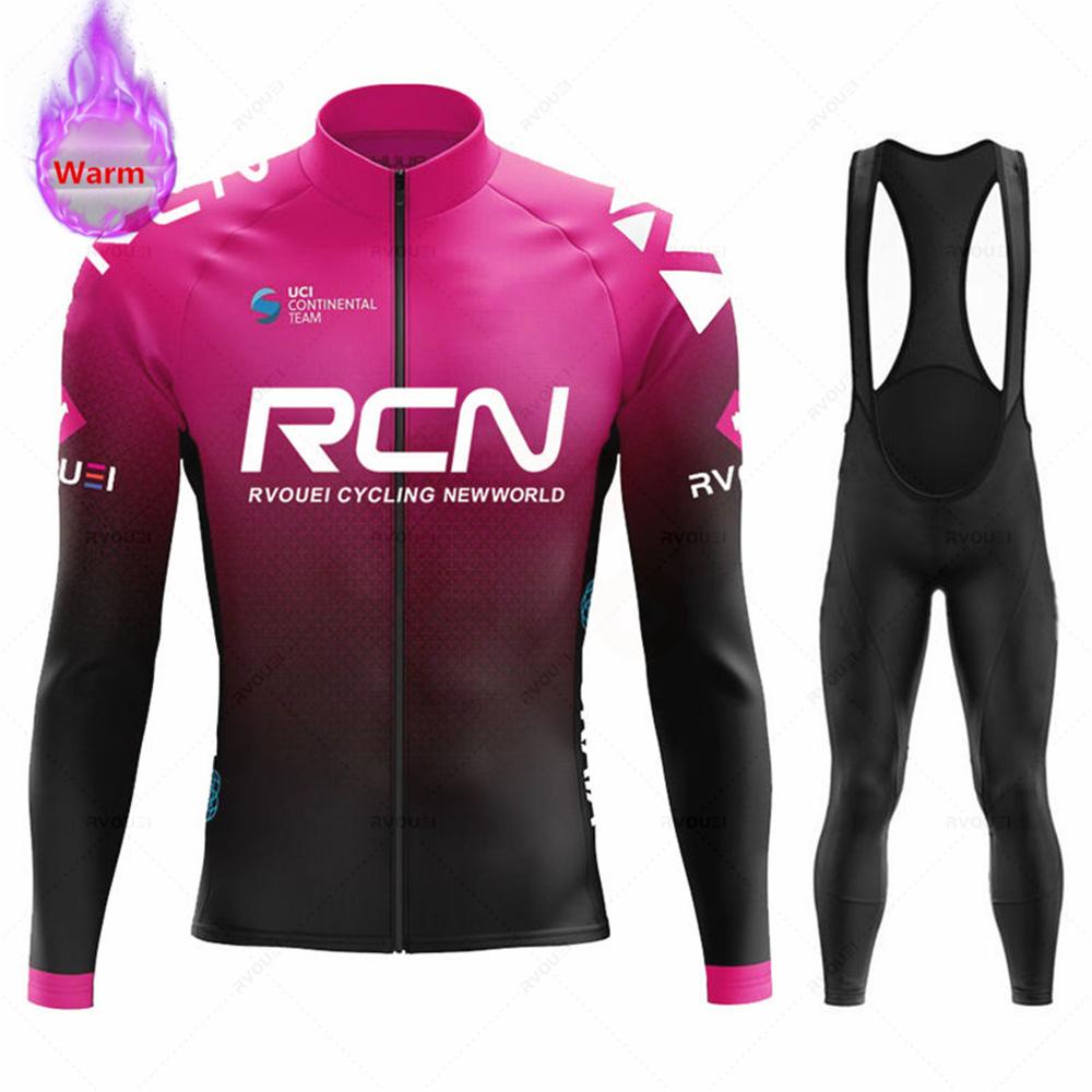 2026 Rcn Team Winter Thermal Fleece Cycling Jersey Set New MTB Bicycle Clothes Maillot Ropa Ciclismo Long Sleeve Bike Clothing