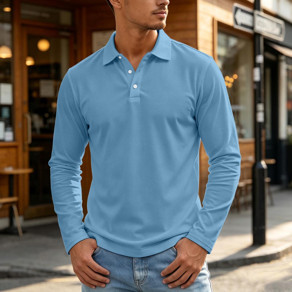 Men's Color Long Sleeve Shirt for Outdoor Casual Wear