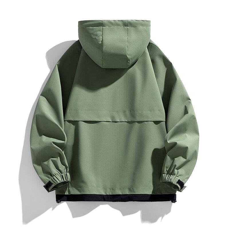 Spring Men's Windproof Waterproof Jackets Outdoor Loose Casual Couple Outwear Male Japan Style Hooded Zippers Jacket