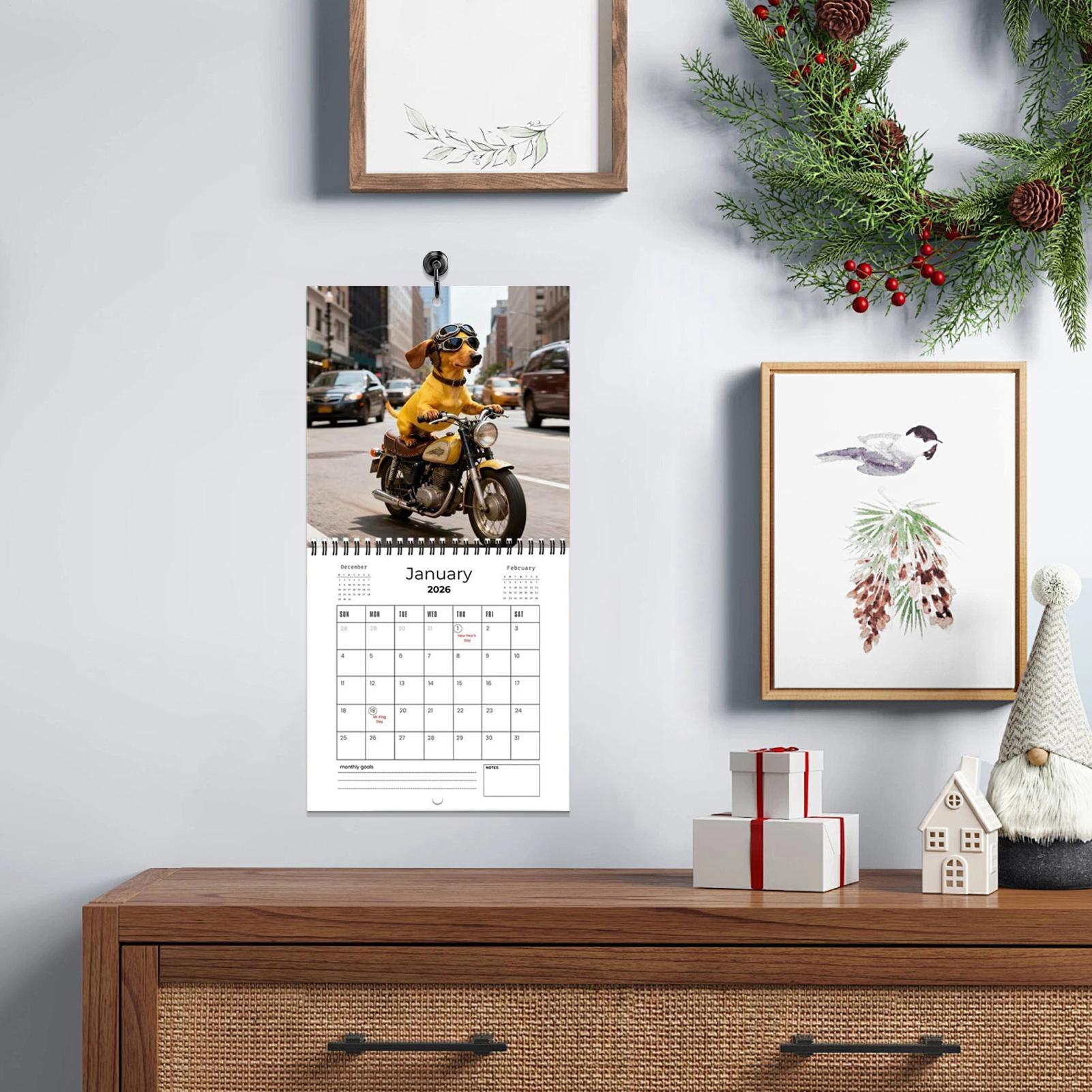 Calendar 2026 Dachshunds Weekly And Monthly Planner Dog Calendar 2026 For Appointment Holiday Bedroom Living Room Kitchen Fridge CN