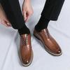 High end Brand Men's Shoes Formal Lace Sharp Smooth Casual Fashion Classic Elegant Business Leather Shoes