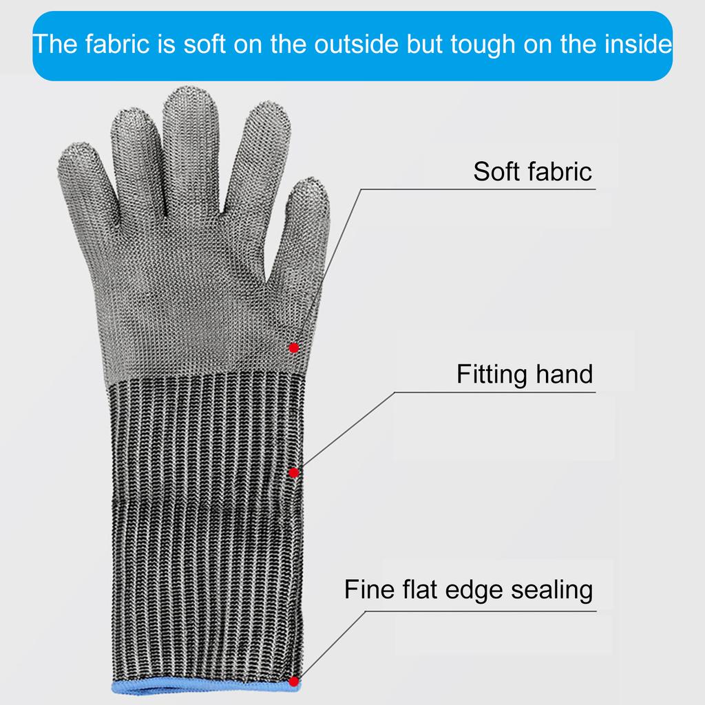 Mănușă rezistentă la tăiere cu mâneci de protecție pentru braț, mănușă metalică din plasă din oțel inoxidabil, mănușă metalică de măcelar pentru carne și pește