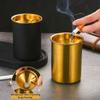 Thickened Stainless Steel Ashtray Household Car Use Anti-Fly Ash Anti-Drop Ashtray Funnel with Lid for Coffee Bar Internet Use