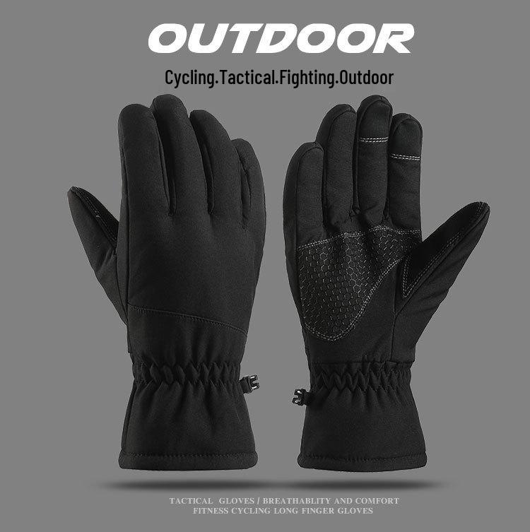 Men's Winter Tactical Gloves: Cold-Proof, Fleece-Lined, Windproof, Touchscreen-Compatible for Outdoor Motorcycle Riding.