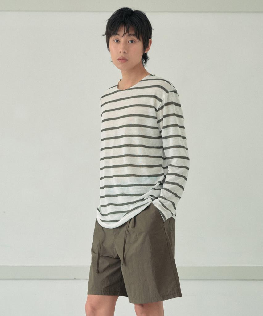 Wednesday Oasis Bondi Stripe Long Sleeve T-Shirt_Ivory(Wb6Tp24)