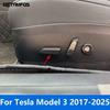 Seat Adjustment Knob Control Button Cover Trim For Tesla Model 3 2017-2024 2025 Carbon Fiber Interior Accessories Car Styling