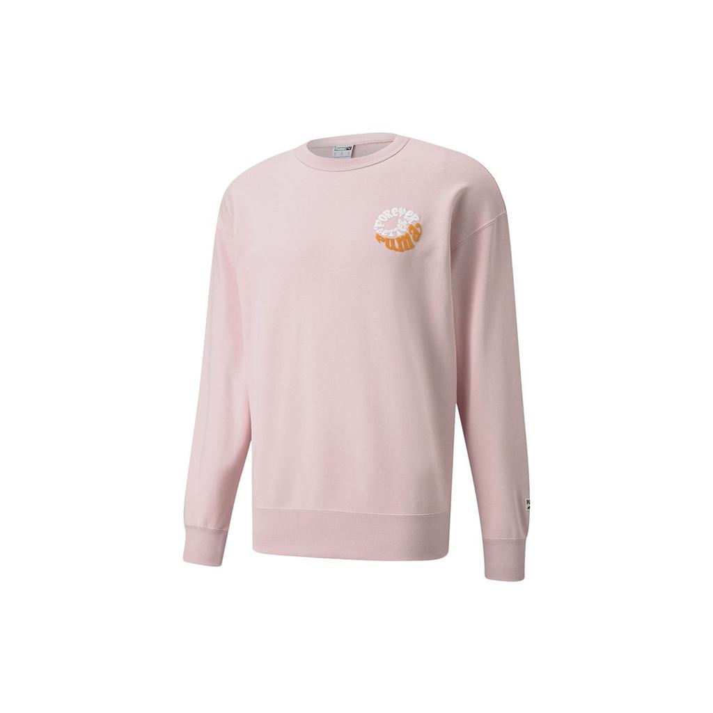 Puma Downtown Rotating Logo Print Sport Sweatshirt Men Tops Pink 533037-36