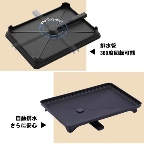 Hoisimdy Dish Drainer, Kitchen Dish Drainer, Dish Drying Rack, Automatic Draining, 2 Tiers (Black)