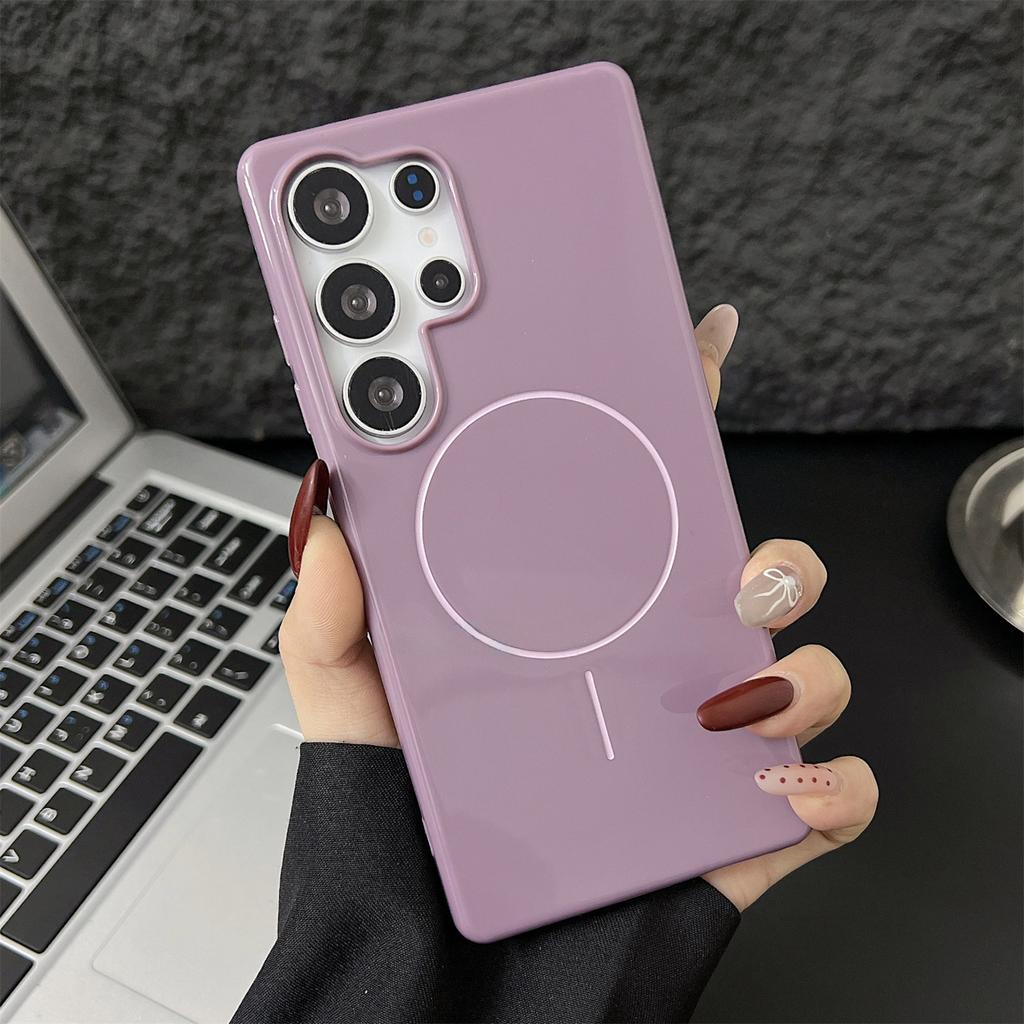 For Samsung Galaxy S25 Ultra Case Compatible with MagSafe Glossy TPU Shockproof Phone Cover