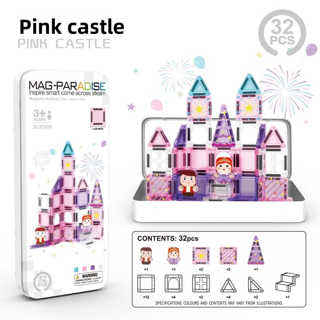 Christmas Mini Magnetic Blocks Set For Kids With Portable Iron Box Puzzle Toy For Holiday Gift