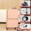 28-inch Front-Opening Multi-Functional Pull-Rod Suitcase, Large Capacity, Travel Password Leather Case for Men and Women, 30-inch Option Available