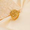 European and American Retro Geometric Rose Closed Ring for Women, Versatile and Streamlined Design, plated18K Gold304Stainless Steel Jewelry